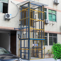 Plateforme élévatrice de marchandises industrielle hydraulique murale électrique commerciale, rail de guidage, marque Yunjin, 1200x1200mm