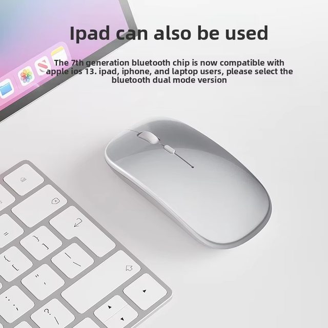 Rechargeable Wireless Bluetooth Mouse Dual Mode,RGB Light Silent Click Computer Mice 2.4G USB for Laptop PC Office