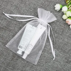 Private Label Decoration Clear Jewelry Organza Bracelet Bag Premium Sheer 17x23 Organza Bag Pouch