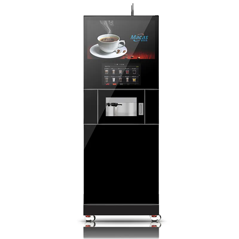 エクスプレッソカプチーノラテ温水コーヒー製造プロセス用の目に見える窓を備えた市販の大画面コーヒー自動販売機