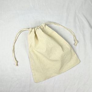 Custom Logo Printed Organic Cotton Recyclable <b>Drawstring</b> <b>Pouch</b> for Earrings with Screen Printing - Product Image 5