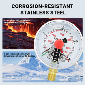 <span class=keywords><strong>Manomètre</strong></span> de pression d'<span class=keywords><strong>eau</strong></span> électrique à remplissage d'huile 100 mm 40 bars/psi, fabriqué en Chine, OEM - Product Image 6