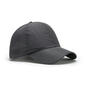 Casquette de baseball unisexe 6 panneaux en polyester/coton, séchage rapide, protection solaire, respirante, motif satiné uni pour l'extérieur - Product Image 1