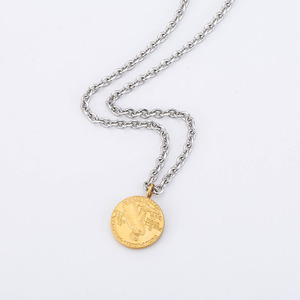 Collar de Clavícula de Acero Inoxidable con Colgante de Moneda American Eagle Chapado en Oro de 18K, Joyería de Regalo Unisex - Product Image 3