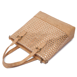 <span class=keywords><strong>Borsa</strong></span> Tote da donna in sughero testurizzato oro con taglio Laser geometrico da donna - Product Image 4