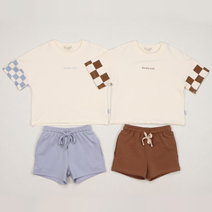 Vêtements pour enfants en coton biologique 95% et élasthanne 5%, ensembles de vêtements tendance pour garçons, ceinture de sécurité, vêtements d'été pour bébés - Product Image 4