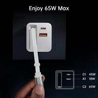 Vente en gros OEM ODM, Chargeur Super Rapide GaN 65W Multi-Ports USB-C PD QC3.0 PPS pour iPhone Mac Samsung, Fournisseur d'usine avec prise UK