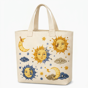 Personalized Cartoon Pattern Heavy Canvas <b>Small</b> Beach Tote Bags Reusable <b>Shopping</b> Bag Eco Friendly Embroidery Custom Printed - Product Image 1