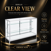 Vitrine d'exposition pour magasin de détail, sur mesure B2B, HongTai, robuste, facile à nettoyer, écologique, en verre trempé, avec éclairage LED