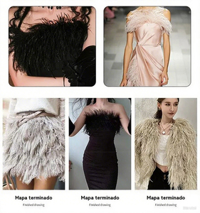 Adornos de plumas de avestruz teñidas de 8-10 cm para adornos de ropa, decoración de escenario de boda, vestido de fiesta, pijamas, decoración de disfraces - Product Image 6