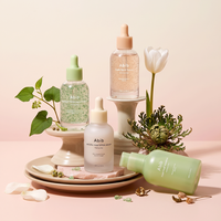 Flacon compte-gouttes en verre givré de 30 ml et 50 ml avec bouchons multicolores, flacons de sérum de luxe avec pipette, emballage cosmétique pour huiles essentielles