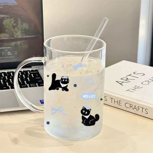 Clear High Borosilicate Glass Large Capacity Reusable Portable Travel Milk Drinking Mug Coffee <b>Cup</b> Lid Straw Customized Color - Product Image 5