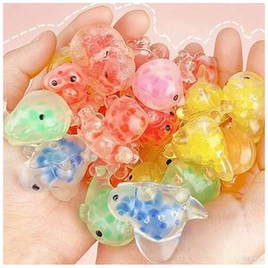 TOYSRUNNER Summer Theme Watermelon Slice Frog Mochi Squishy Toy <b>Silicone</b> <b>Waterproof</b> Bath Play Stress Relief Sensory Fidget Toy - Product Image 1