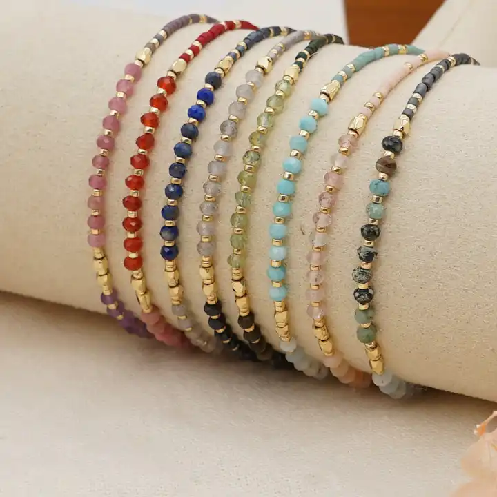 handmade seed bead string bracelet adjustable