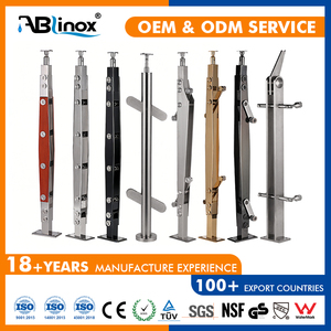 عمود دعم درابزين من الفولاذ المقاوم للصدأ 304 316، مكون نظام الدرابزين، مشبك زجاج، كوع درابزين، مثبت زجاج - Product Image 2