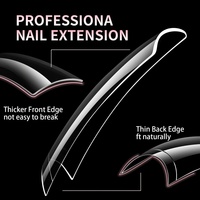 504 pièces canard Flare doigt faux ongle Extension français acrylique Capsule demi-couverture longue pointe de canard ongles artificiels