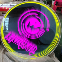 Affichage publicitaire 3D Art Abyss Mirror, personnalisable pour marque, enseigne de porte KTV, caractères lumineux, miroir infini