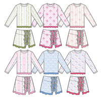 Tenue personnalisée pour bébé fille : chemise imprimée à manches longues et jupe à nœud – Vêtements de boutique pour enfants