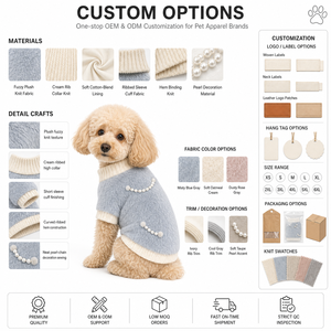 Pull pour chien en polaire imitation vison avec pompon perlé, col roulé côtelé à manches courtes, manteau chaud - Product Image 3