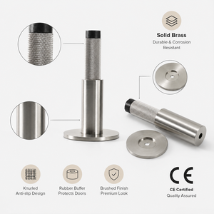KOPPALIVE fermaporta lineare in ottone spazzolato zigrinato per montaggio a pavimento fermaporta in ottone invecchiato - Product Image 3