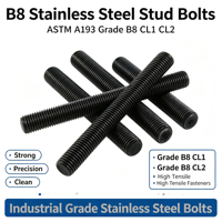 DIN975 CL1 CL2 Stainless Steel Zinc/Black Finish Fully Threaded Stud Bolt High Tensile Industrial Fastener