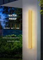 Applique murale d'extérieur étanche IP65 à LED, minimaliste, bande dorée, éclairage décoratif pour Villa, cour, AC85-265V