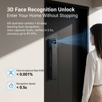 Serrure intelligente WiFi Vertexis Tuya avec caméra, reconnaissance d'empreintes digitales et faciale, contrôle par application cloud pour portes en bois/acier/aluminium