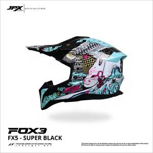 Casco de Motocross JPX Fox3 con Correa Magnética, Diseño Elegante con Motivo FX5 Super Negro para un Rendimiento Inigualable. - Product Image 2