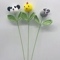 Jouets en peluche faits à la main en crochet, lapin bébé, mini jouets tricotés, ours en peluche, tête d'animal en peluche, fleurs au crochet
