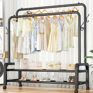 Tendedero de ropa multicapa con estante de almacenamiento de zapatos, estante organizador, <span class=keywords><strong>diseño</strong></span> de pie para dormitorio, balcón o baño - Product Image 5