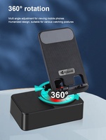 Support de téléphone avec haut-parleur sans fil et lumières RGB, Bluetooth 5.3, batterie 2000 mAh, design portable