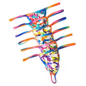 Tanga Sexy con Estampado de Arcoíris para <span class=keywords><strong>Hombre</strong></span>, Ropa Interior Transpirable de Malla, Tanga de Cintura Baja, Bikini <span class=keywords><strong>El</strong></span>ástico, Jockstrap, Traje de Baño - Product Image 2