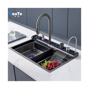 Vendita calda all'ingrosso Utility ciotola singola moderna fatta a mano intelligente multifunzione 304 <span class=keywords><strong>in</strong></span> <span class=keywords><strong>acciaio</strong></span> inox lavello da <span class=keywords><strong>cucina</strong></span> - Product Image 1