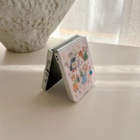 Funda Personalizada con Diseño Floral de Gatos para Samsung Galaxy Z Flip 8 7 6 5, Estampado de Flores Estéticas, Cubierta Protectora con Gatito Adorable