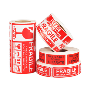 Vente en gros 250 pièces ne pas plier les autocollants d'avertissement poignée avec étiquette de logistique de soin pour un transport et un emballage efficaces - Product Image 5