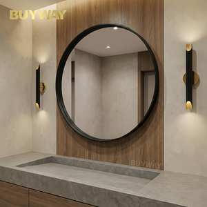 Slim Aluminum Alloy Round Bathroom <strong>Mirror</strong> <strong>Lightweight</strong> Metal Frame Wall <strong>Mirror</strong> Circular Vanity <strong>Mirror</strong> for Bathroom Powder Room - Product Image 1
