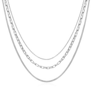 Collier à trois couches doré en alliage de zinc, chaîne géométrique, pour usage quotidien, chaîne de clavicule pour femme, style simple et élégant - Product Image 5