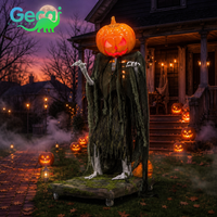 Décoration d'Halloween Horreur : Modèle Animatronique Personnalisé Homme Citrouille Lumineux