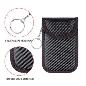 Estuche Protector de Señal RFID para Automóvil, <span class=keywords><strong>Bloqueador</strong></span> Anti-Hackeo, Bolsa Anti-Robo, Bolsa Faraday para Llaves, Protector de Jaula Faraday con Clip - Product Image 2