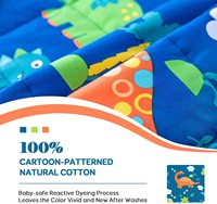 Couverture lestée pour enfants en polaire minky motif dinosaure avec perles – Échantillon disponible