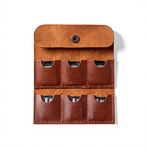 Premium Leather <b>Camera</b> Memory Card Bag Protective SD Card Holder Travel Storage Pouch with Personalized Branding - Product Image 3
