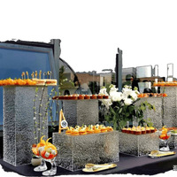 Présentoir de table en acrylique effet vague d'eau pour desserts, idéal pour mariages, banquets, buffets froids, pauses thé, centres de table et décorations de pâtisseries