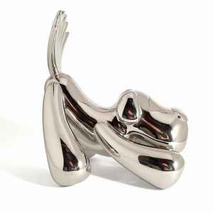 Diy Craft contemporáneo moderno gigante fluido Pop Art pieza Animal figurita plata rojo fibra de vidrio resina globo <span class=keywords><strong>perro</strong></span> estatua escultura - Product Image 3