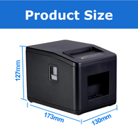 Impresora POS de Precio de Distribuidor, Impresora Térmica de Recibos de 80mm con Cortador Automático, 230mm, Negra, USB, LAN Opcional, Sistema POS Directo de Fábrica