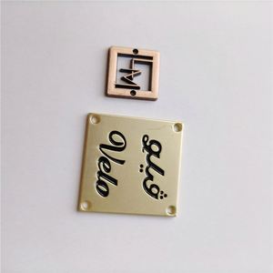 Etiqueta Metálica con Logotipo Personalizado, Placa con Orificio para Coser de Alta Calidad para Ropa y Zapatos, Etiquetas Metálicas Hechas a Medida para Prendas - Product Image 1