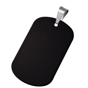 Targhetta identificativa in alluminio nero 50x30mm per collare di animali domestici - Product Image 1