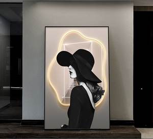 Stile ufficio sul posto di lavoro personaggi in <span class=keywords><strong>bianco</strong></span> <span class=keywords><strong>e</strong></span> <span class=keywords><strong>nero</strong></span> elegante pittura decorazione murale atmosfera semplice - Product Image 2