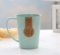 Brosse à dents en fibre de paille de blé écologique tasse à eau paille de blé rince-bouche tasse couleur unie simple tasse à eau accessoires de salle de bain