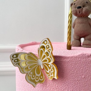 Honey And Sweetness 3D Butterfly Acrylic <b>Cake</b> Decoration 1.3mm Thick Color Printed For <b>Cake</b> <b>Decorating</b> <b>Supplies</b> - Product Image 1