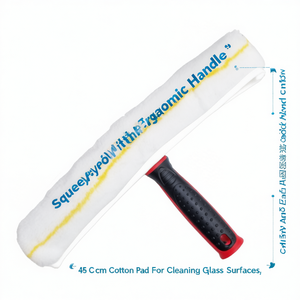 Spatola con manico ergonomico da 45 cm e tampone in cotone per la pulizia di vetri e superfici - Product Image 2